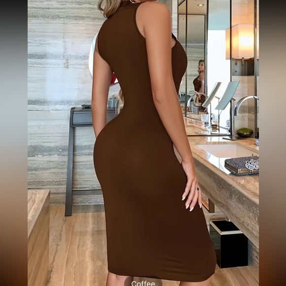 Body-Con Sexy Solid Sleeveless Dress, Slim Casual Every Day Dress - Picture 4 of 5
